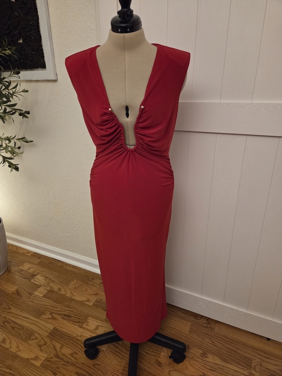 Ramy Brook Dresses & Skirts - Ramy Brook Red Plunge Ruched Dress